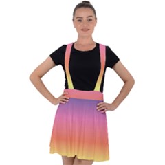 Rainbow Shades Velvet Suspender Skater Skirt by designsbymallika