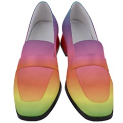 Rainbow Shades Women s Chunky Heel Loafers by designsbymallika