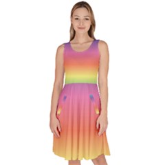 Rainbow Shades Knee Length Skater Dress With Pockets by designsbymallika