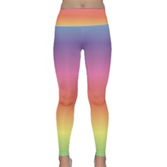 Rainbow Shades Lightweight Velour Classic Yoga Leggings by designsbymallika