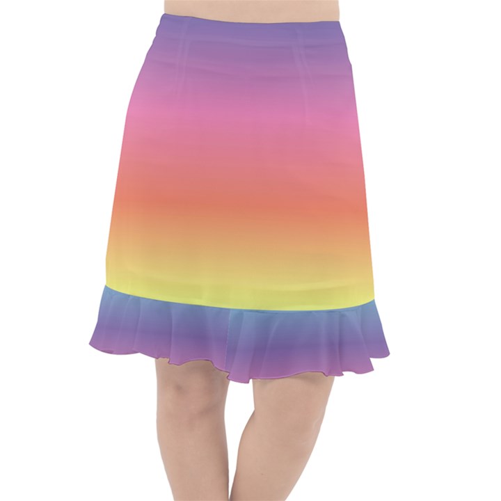 RAINBOW SHADES Fishtail Chiffon Skirt