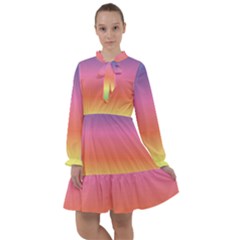 Rainbow Shades All Frills Chiffon Dress