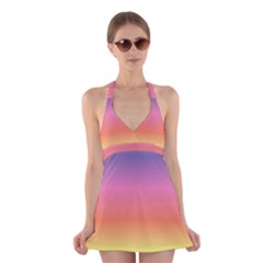 Rainbow Shades Halter Dress Swimsuit 