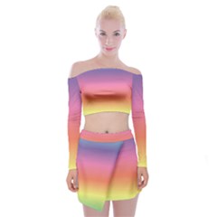 Rainbow Shades Off Shoulder Top With Mini Skirt Set by designsbymallika