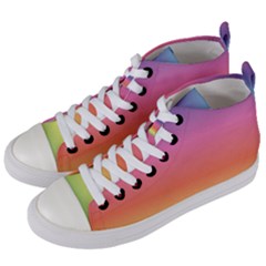 Rainbow Shades Women s Mid-top Canvas Sneakers by designsbymallika