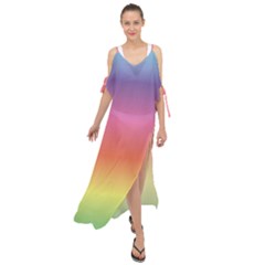 Rainbow Shades Maxi Chiffon Cover Up Dress by designsbymallika