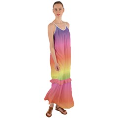 Rainbow Shades Cami Maxi Ruffle Chiffon Dress by designsbymallika