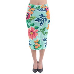 Multi Colour Floral Print Midi Pencil Skirt by designsbymallika