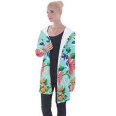 Multi Colour Floral Print Longline Hooded Cardigan by designsbymallika