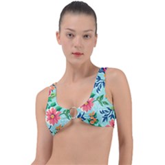 Multi Colour Floral Print Ring Detail Bikini Top by designsbymallika