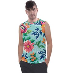 Multi Colour Floral Print Men s Regular Tank Top