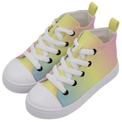 Vertical Rainbow Shade Kids  Mid-top Canvas Sneakers by designsbymallika