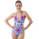 MANDALA BLUE Halter Cut-Out One Piece Swimsuit View1