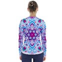 MANDALA BLUE V-Neck Long Sleeve Top View2