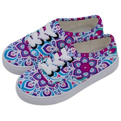 Mandala Blue Kids  Classic Low Top Sneakers by designsbymallika