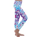 MANDALA BLUE Kids  Lightweight Velour Classic Yoga Leggings View3