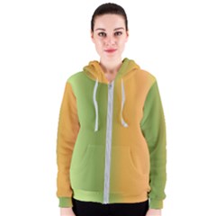 Green Orange Shades Women s Zipper Hoodie by designsbymallika