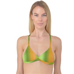 Green Orange Shades Reversible Tri Bikini Top by designsbymallika