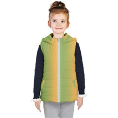 Green Orange Shades Kids  Hooded Puffer Vest by designsbymallika