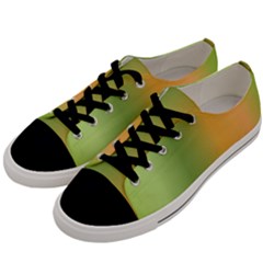 Green Orange Shades Men s Low Top Canvas Sneakers by designsbymallika