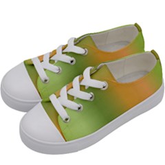 Green Orange Shades Kids  Low Top Canvas Sneakers by designsbymallika