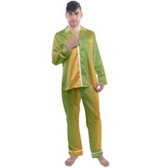 Green Orange Shades Men s Satin Pajamas Long Pants Set by designsbymallika