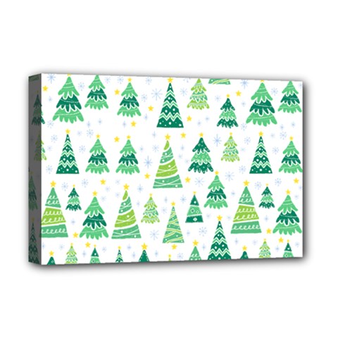 Christmas Tree Pattern Deluxe Canvas 18  X 12  (stretched) by designsbymallika