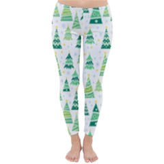 Christmas Tree Pattern Classic Winter Leggings by designsbymallika