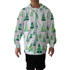 Christmas Tree Pattern Kids  Hooded Windbreaker by designsbymallika