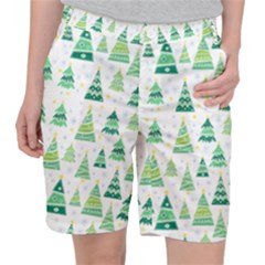 Christmas Tree Pattern Pocket Shorts by designsbymallika