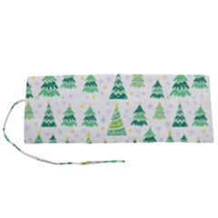 Christmas Tree Pattern Roll Up Canvas Pencil Holder (s) by designsbymallika