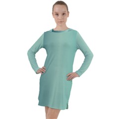 Blue Shades Long Sleeve Hoodie Dress