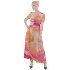 Colourful Shades Button Up Short Sleeve Maxi Dress