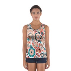 Baatik Floral Print Sport Tank Top  by designsbymallika