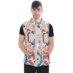 Baatik Floral Print Men s Puffer Vest by designsbymallika