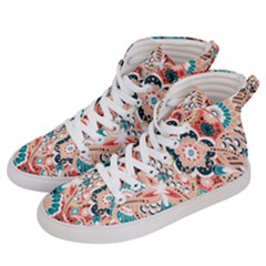 Baatik Floral Print Men s Hi-top Skate Sneakers by designsbymallika