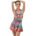 mandala pattern Ruffle Top Dress Swimsuit View1