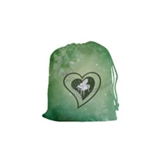 Music, Piano On A Heart Drawstring Pouch (small) by FantasyWorld7