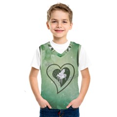 Music, Piano On A Heart Kids  Sportswear by FantasyWorld7