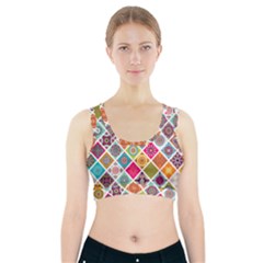 Ethnic Mandala Pattern Sports Bra With Pocket by designsbymallika