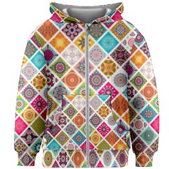 Ethnic Mandala Pattern Kids  Zipper Hoodie Without Drawstring by designsbymallika