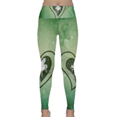 Music, Piano On A Heart Lightweight Velour Classic Yoga Leggings by FantasyWorld7