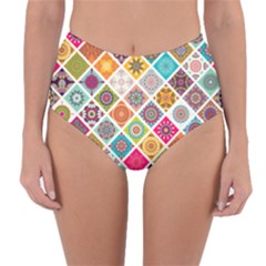 Ethnic Mandala Pattern Reversible High-waist Bikini Bottoms by designsbymallika