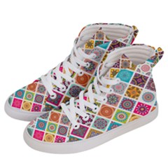 Ethnic Mandala Pattern Men s Hi-top Skate Sneakers by designsbymallika