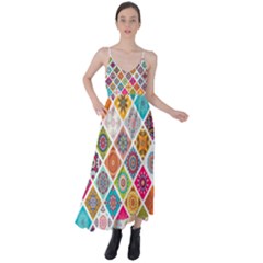 Ethnic Mandala Pattern Tie Back Maxi Dress by designsbymallika