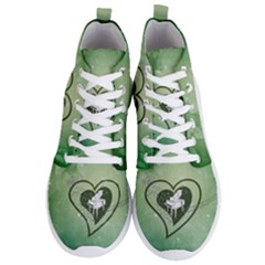 Music, Piano On A Heart Men s Lightweight High Top Sneakers by FantasyWorld7