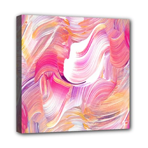 Pink Paint Brush Mini Canvas 8  X 8  (stretched) by designsbymallika