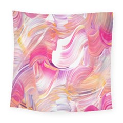 Pink Paint Brush Square Tapestry (large)