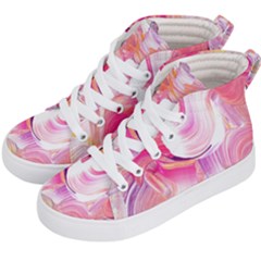 Pink Paint Brush Kids  Hi-top Skate Sneakers by designsbymallika