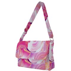 Pink Paint Brush Full Print Messenger Bag (s) by designsbymallika